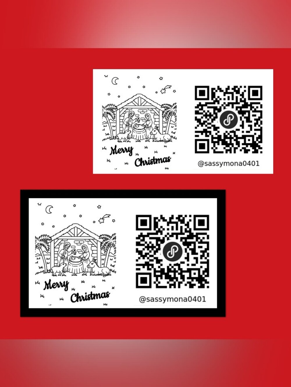 Holiday QR Cards & Stickers 60pc Handcrafted Closet QR Customized